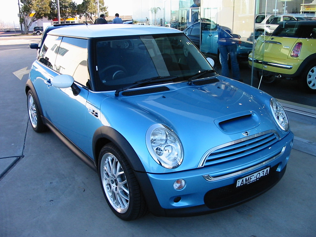 Electric Blue Mini Cooper