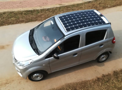 Solar Panels With Electric Car
